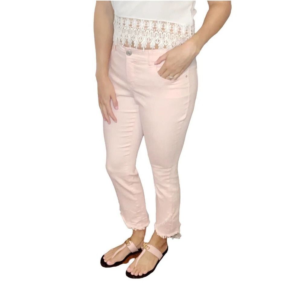 INC International Concepts INC Tulip-Hem Skinny Ankle Jeans (New Pale Blush, 4)